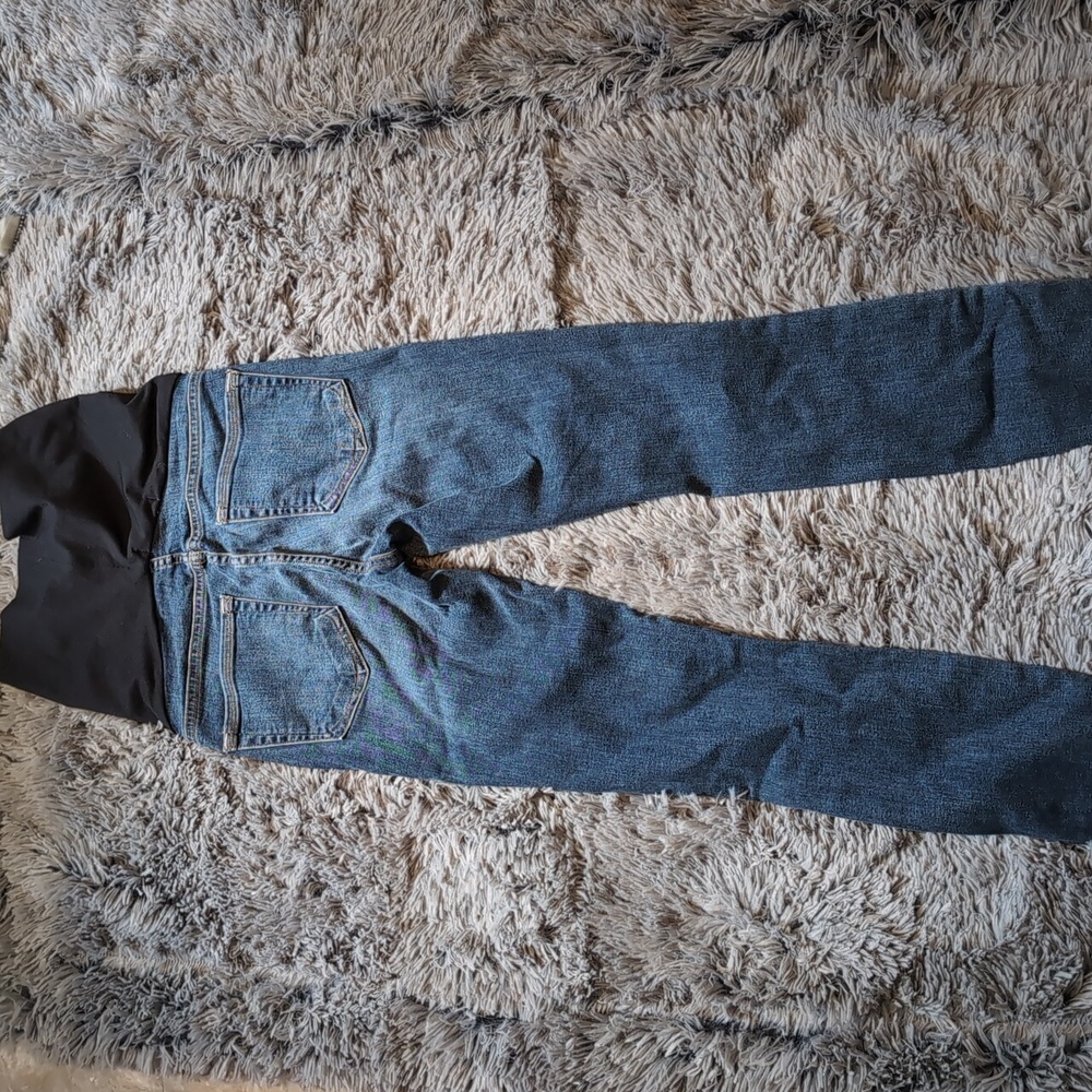 Maternity Good American Dark Blue Ankle Jeans. - Picture 4 of 5